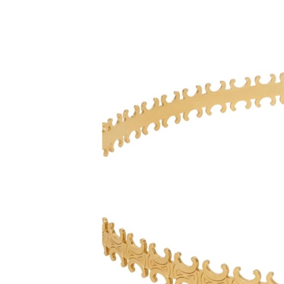Celine Triomphe Headband In Steel With Gold Finish GOLD - Picture 6 of 8